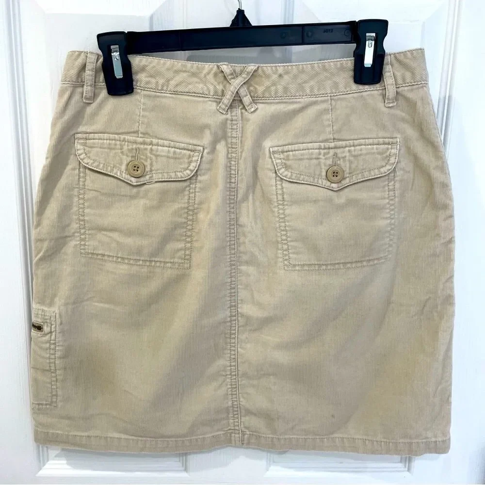 Eddie Bauer Tan Corduroy Utility Skirt Women’s Size 6